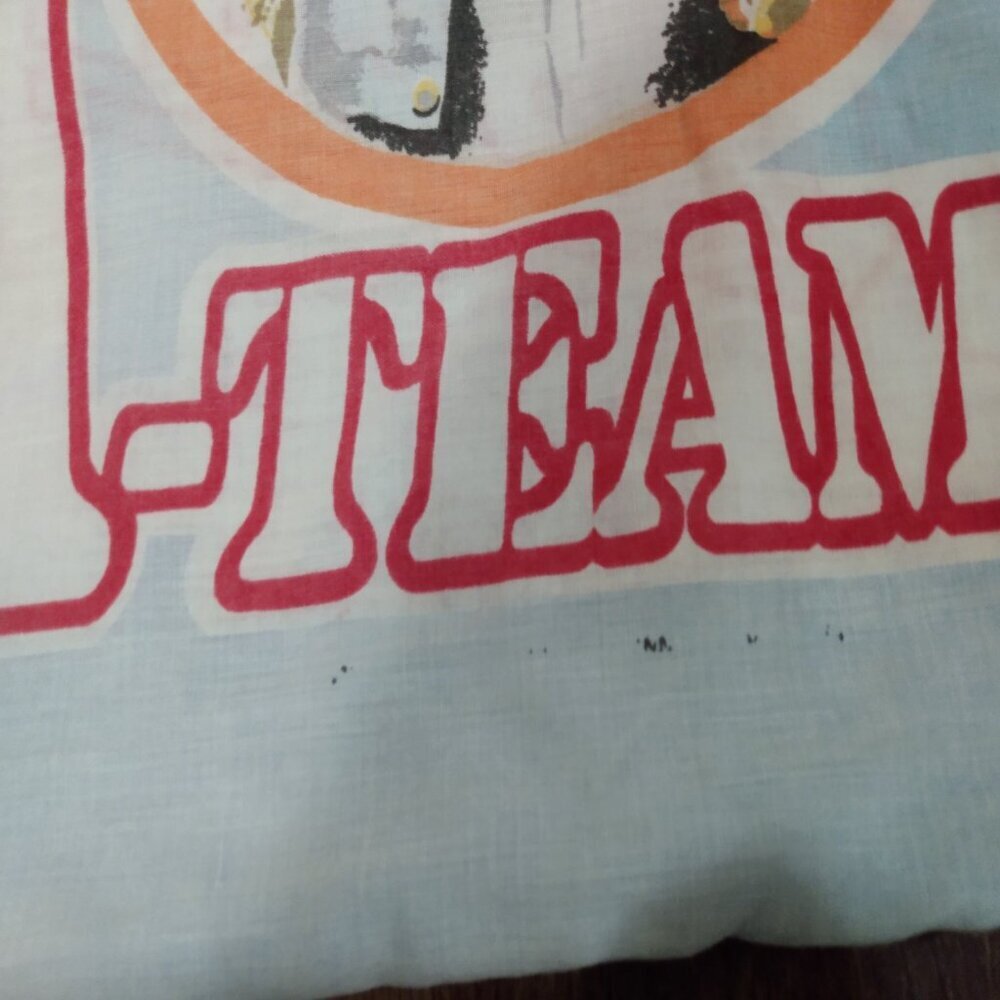 Vintage 80s The A Team Pillow Case TV Show Mr. T Double Sided Retro - Picture 4 of 4